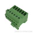 15MM wide 3.81mm pitch green small din rail mounted terminal block connector